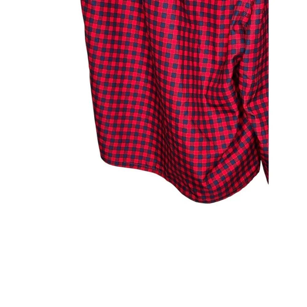 St. John's Bay Men Shorts Checkered Elastic Waist Drawstring‎ Gingham Red XL NWT